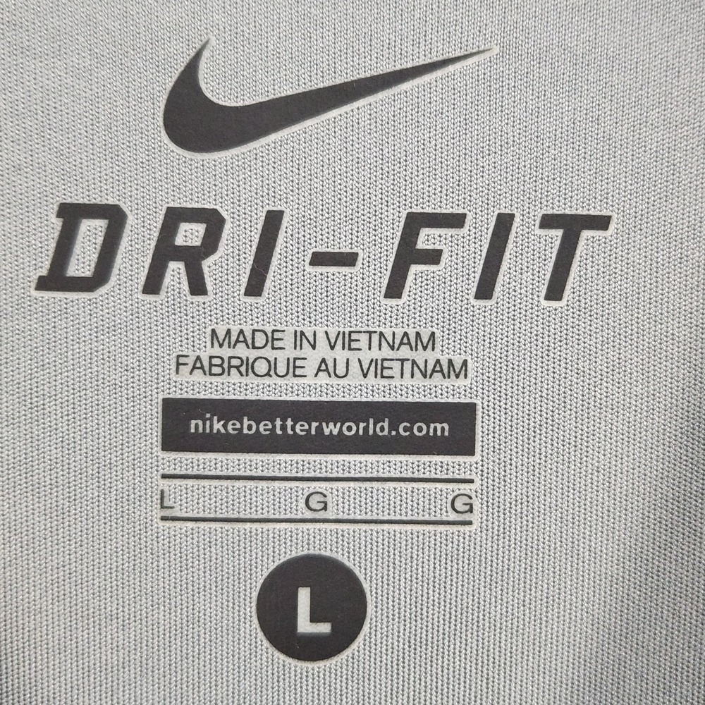 Nike Sweatshirt Mens Size L Gray Dry Fit Short Sleeve - Picture 4 of 8